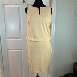 Athleta Vida Tiger Lily Orange Linen Sleeveless Dress Size Small